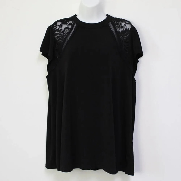 Torrid 2 cap sleeve lace accent blouse  - Picture 7 of 12